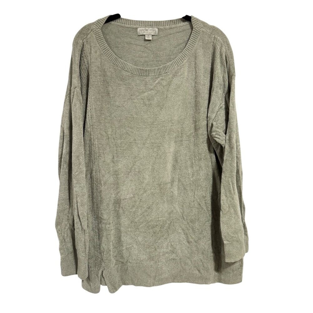 Barefoot Dreams‎ CozyChic Ultra Lite Dockside Pullover Sage Green Size 1X